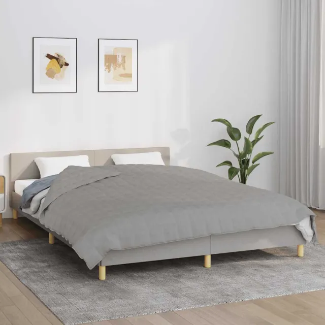 vidaXL Verzwaringsdeken 220x235 cm 15 kg stof grijs, foto 2