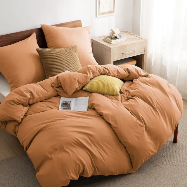 Ibenzoa Premium Flanel Bedding Set – Three Pieces for Cozy Nights oranje
