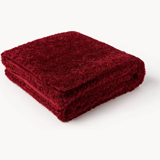 Westwing Collection Teddy plaid Dotty Wijnrood