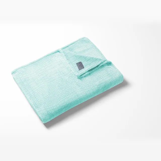 LINNICK Flanel Fleece Deken Croco - soft green - 140x200cm - Plaid Licht groen