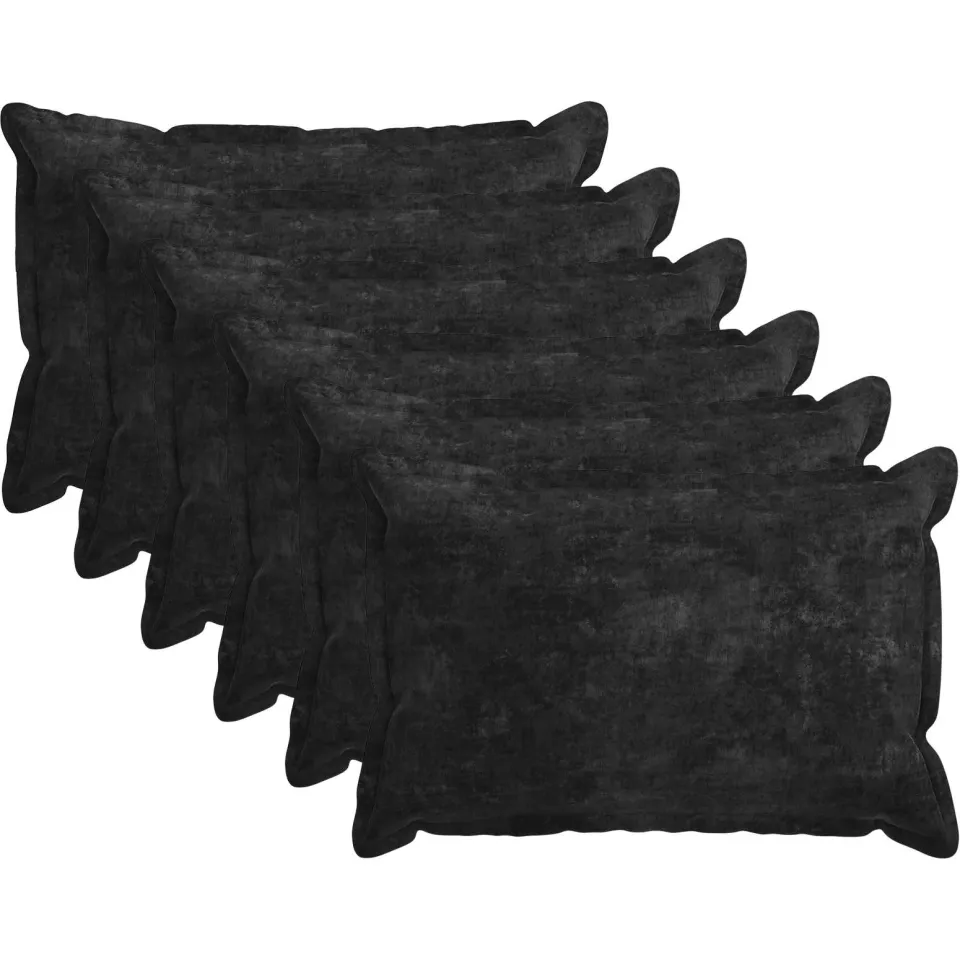 vidaXL Kussensloop 6 st HOUTEN Antraciet 30 x 50 cm Chenille Stof, foto 3