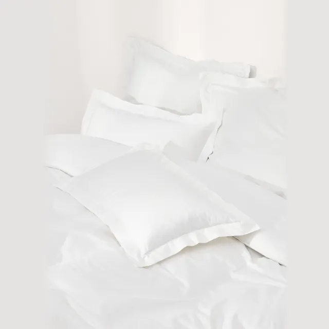 Westwing Collection Katoensatijnen dekbedovertrek Premium Wit