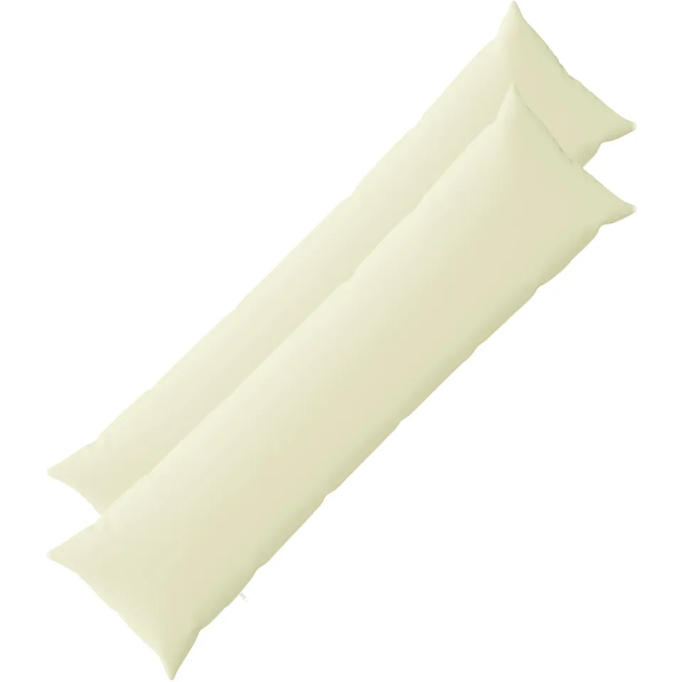vidaXL Kussensloop 2 st HEERLEN Crèmekleurig 40 x 145 cm Polyester