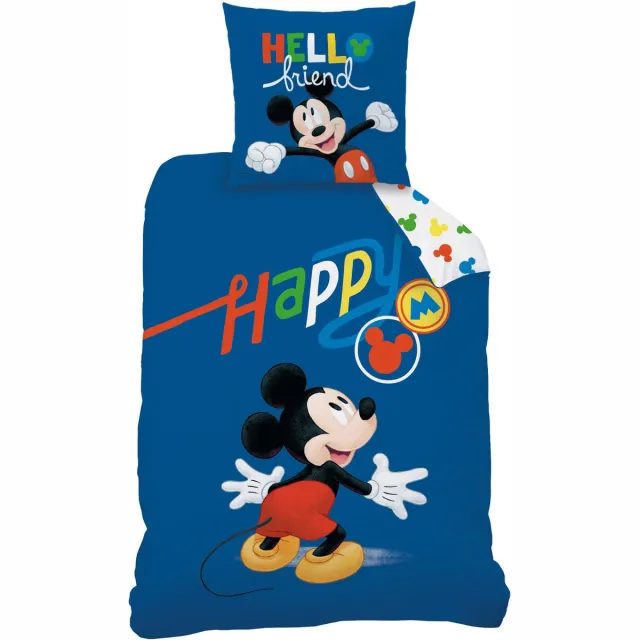 Disney Mickey Mouse Dekbedovertrek Happy - Katoen Blauw