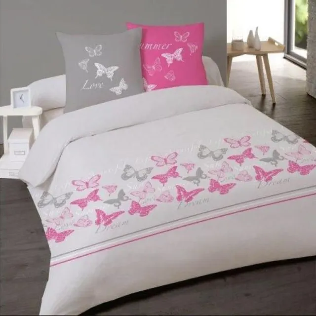 Better Nights 2-Persoons Dekbedovertrek katoen Butterflies 240x220 met 2 kussenslopen 65x65 wit
