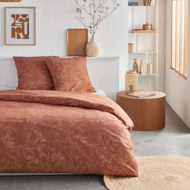 Today Beddengoedset - Gek - Bloemenprint - 2 personen - 220 x 240 cm - Oranje