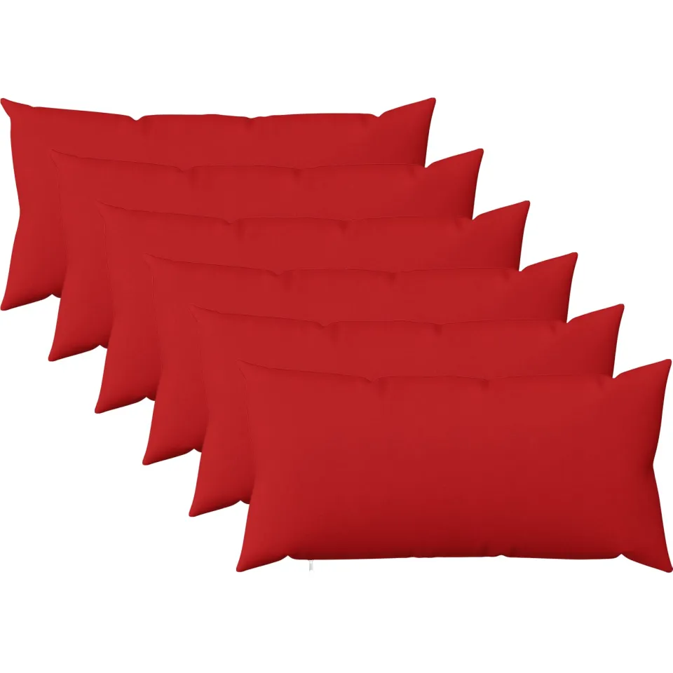 vidaXL Kussensloop 6 st HEERLEN Rood 40 x 80 cm Stof