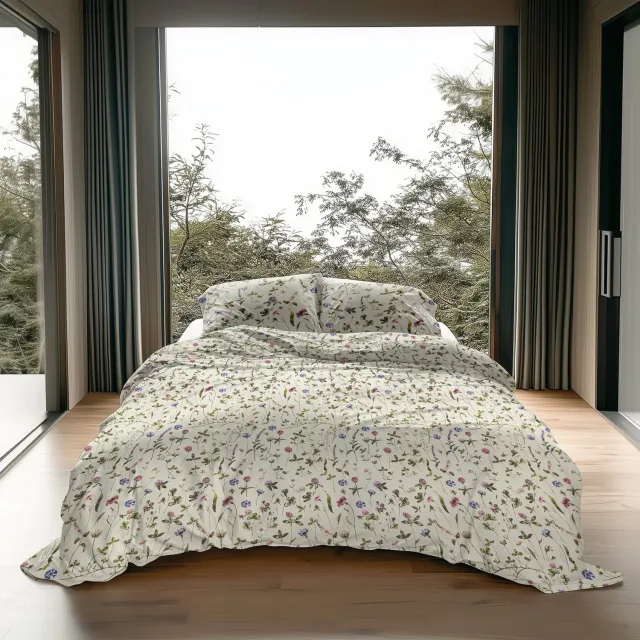 Heckettlane Dekbedovertrek Harper - Pistachio Green - 100% Katoen-Flanel - Dekbedovertrek 240x200-220 cm - Lits-Jumeaux - Puketi