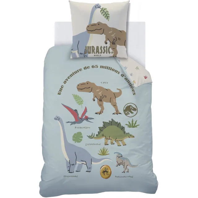 Jurassic World Dekbedovertrek Sicju - 140 x 200 + 63 x 63 cm - Katoen Blauw