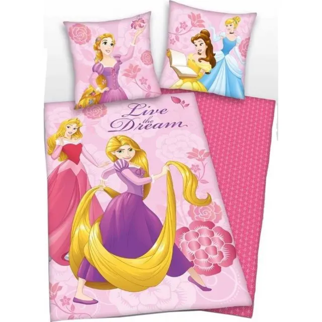 Disney Princess dekbedovertrek - eenpersoons - Prinsessen dekbed - 140 x 200 centimeter roze
