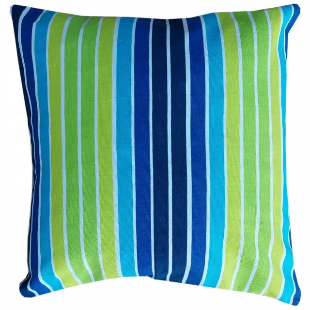 Jedeka Modieuze Kussensloop 40x40 cm - Strepen in Groen en Blauw