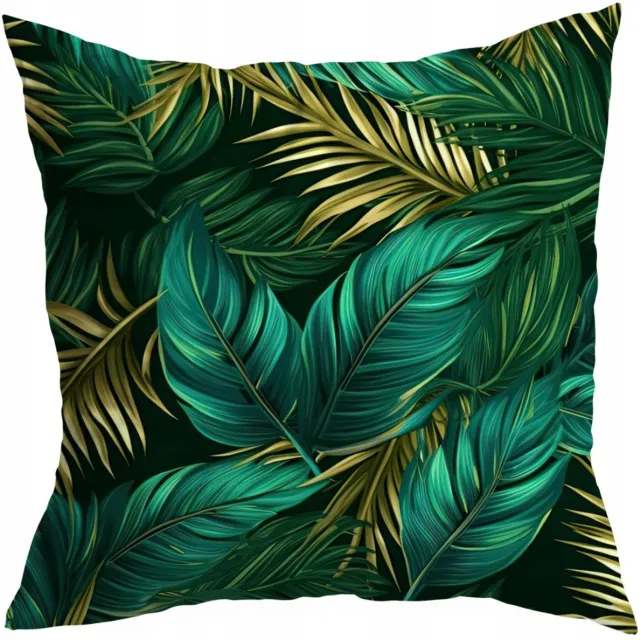 HomeView Decoratieve Kussenhoes 45x45cm - Bladeren Design - Duurzaam & Kleurvast Multicolor