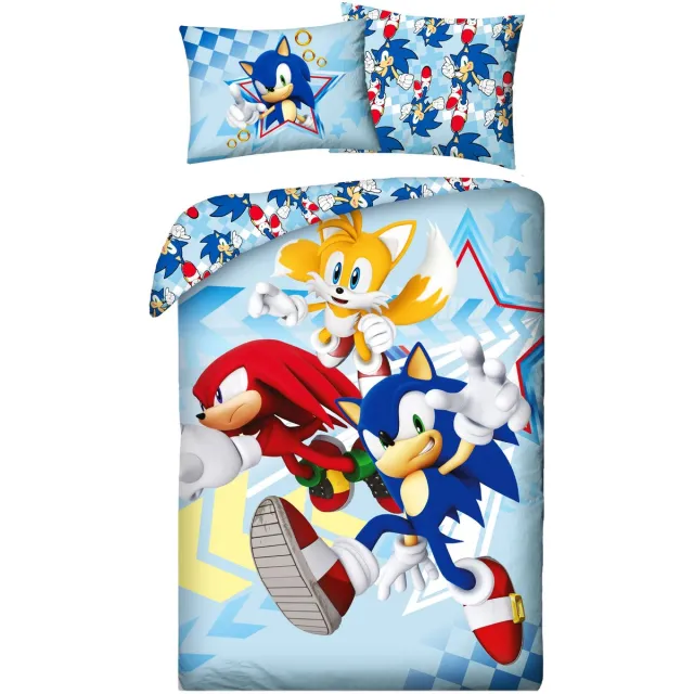 Sonic the Hedgehog Dekbedovertrek Speed Friends - Eenpersoons - 140 x 200 cm - Katoen Blauw