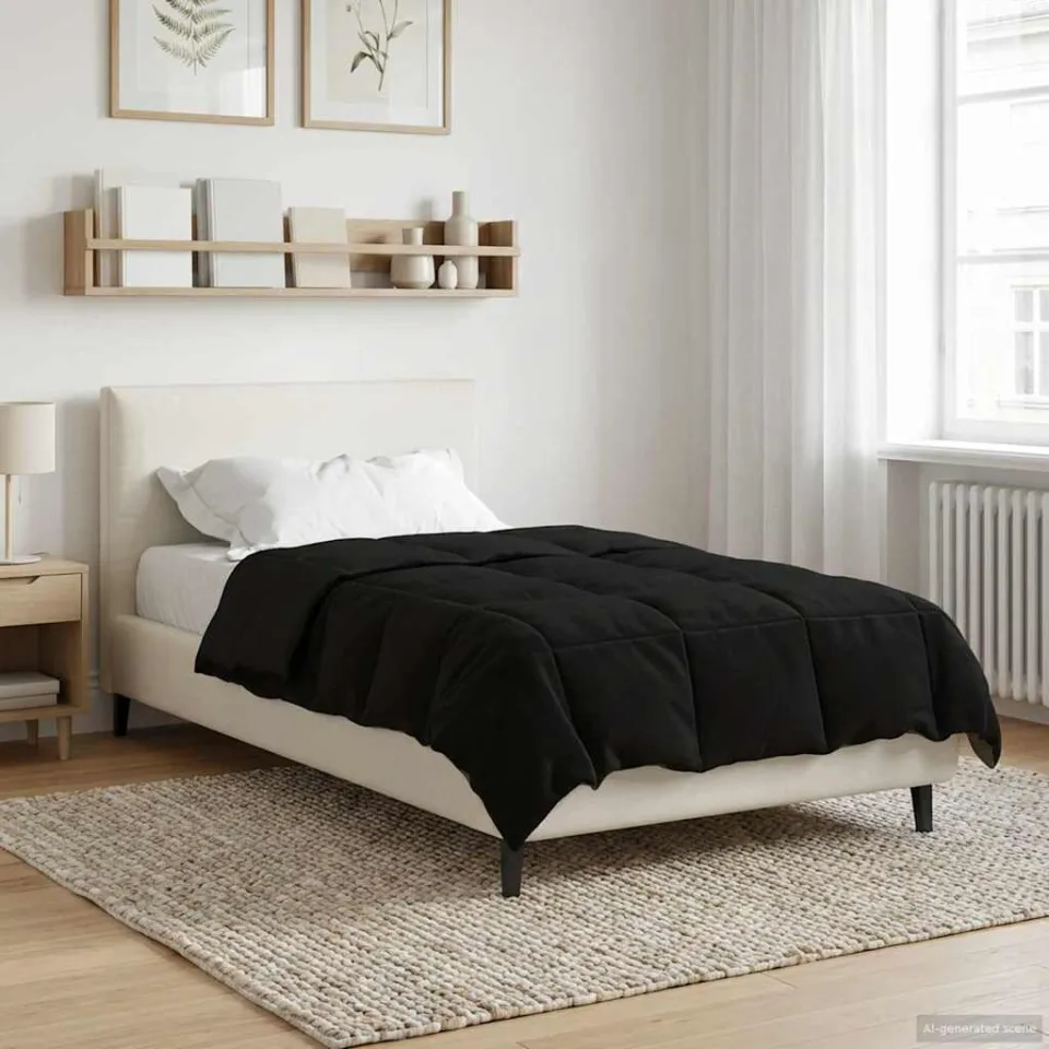 vidaXL Zomer Dekbed 135 x 200 cm Zomer Microfiber (100% polyester) zwart, foto 4
