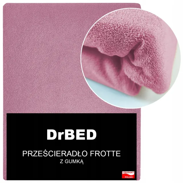 DrBED Hoeslaken - 220x200 cm - Brudny Różowy - Ademend - Elastaan Brudny Roze
