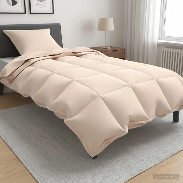 vidaXL Dekbedset 2 st 155 x 200 cm Alle seizoenen 150 + 250 gsm dekbed Beige