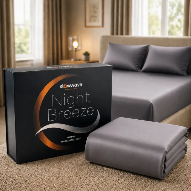 Slowwave NightBreeze hoeslaken - 100% TENCEL™ lyocell - Extreem zacht/comfortabel - Altijd een heerlijke slaaptemperatuur - Vochtregulerend - Hypoallergeen en antibacterieel - Sterk en kleurvast - Kleur: Grey Elegance - Formaat: 200x210x35cm