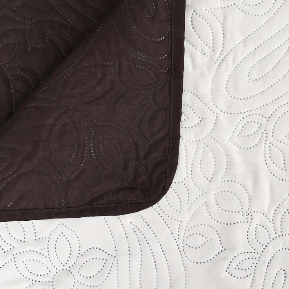 vidaXL Bedsprei dubbelzijdig 220x240 cm quilt crème en bruin, foto 4
