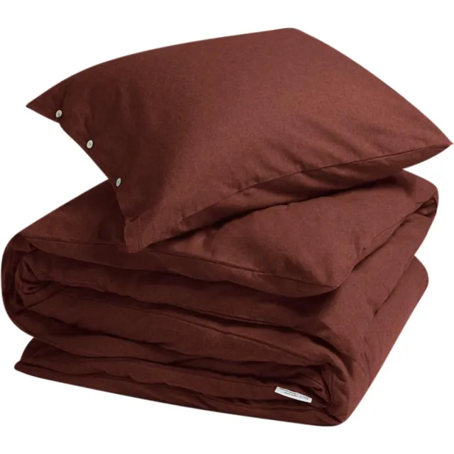 Yumeko dekbedovertrek flanel fluweel rood 140x220 + 1/60x70 - Biologisch & ecologisch Red Velvet