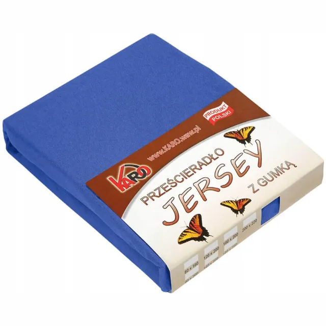 karo Jersey hoeslaken met elastiek 80x160 cm saffierblauw