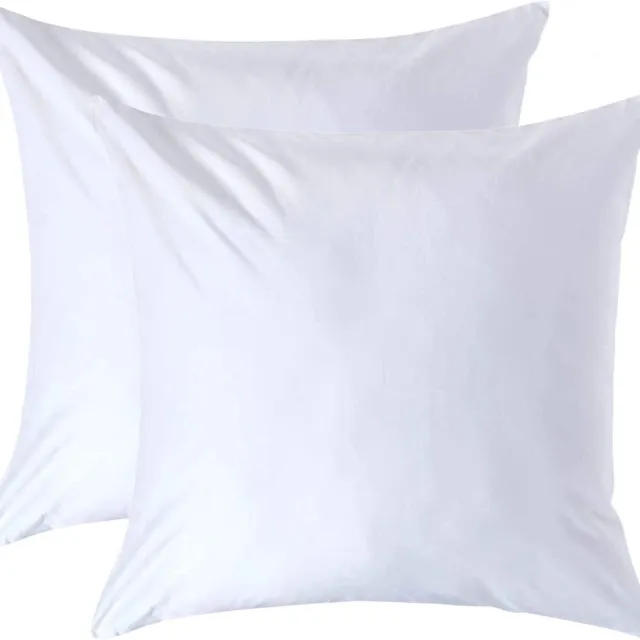 Homescapes Luxe Satijn Kussensloop 80x80 cm – Wit – Set van 2 – 100% Egyptisch Katoen Satijn – Draaddichtheid 1000