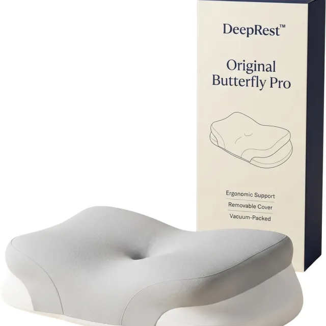 DeepRest Original Butterfly Pro Hoofdkussen - Ergonomisch Traagschuim Kussen - 60x40 cm - Voor Rug- en Zijslapers Wit