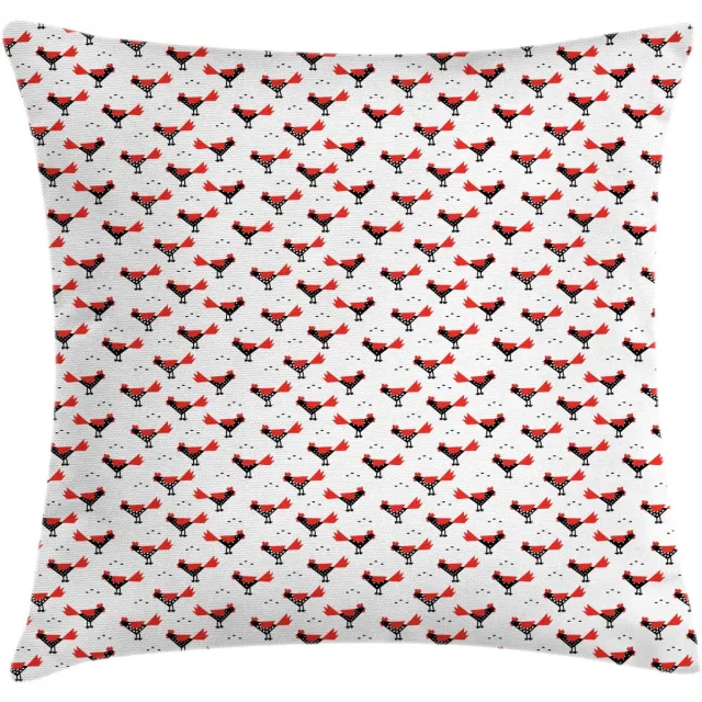 ABAKUHAUS haan kussenhoes – 40x40 cm – Chinees Nieuwjaarspatroon – vermiljoen zwart Zinnoberrot