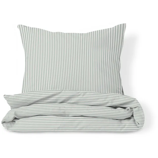 Petite Amélie Dekbedovertrekset – 120x150 cm – 100% Biologisch Katoen - Striped Off White - Stripe