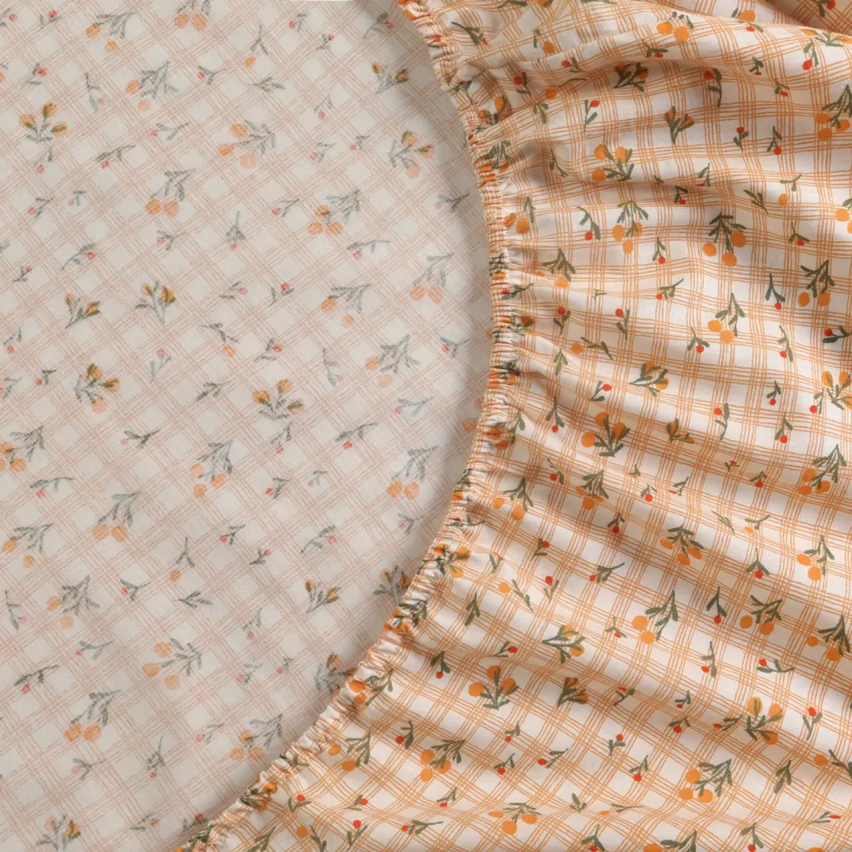 NOUS Kids katoenen kinderhoeslaken 150 x 70 cm oranje, foto 2
