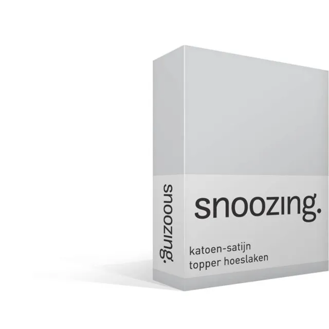 Snoozing Katoen-satijn - Topper - Hoeslaken - Lits-jumeaux - 180x200 cm - Grijs