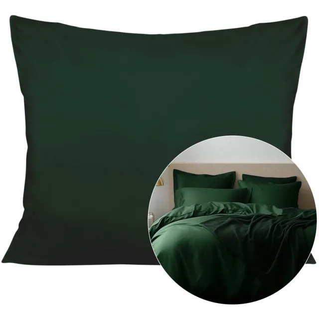 Darymex Kussensloop 70x80 cm - Flesgroen - 100% Katoen-Satijn (110 g/m²) - Egaal - Met Verborgen Ritssluiting - OEKO-TEX® - Wasbaar op 60°C - 1 Stuk