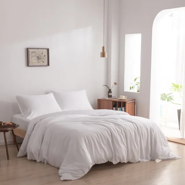 Boomba Bamboo Bamboe dekbedovertrek Coco White wit 140x220 cm – Instopstrook, zacht, ademend & duurzaam | Boomba Bamboo®