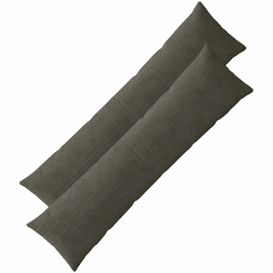 vidaXL Kussensloop 2 st ALMELO Antracietkleurig 40 x 145 cm corduroy, foto 3