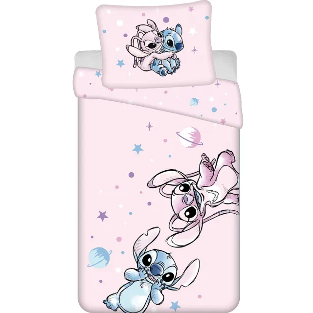 Lilo & Stitch Disney Lilo & Stitch Dekbedovertrek, Universe - Eenpersoons - 140 x 200 cm / 70 x 90 cm - Katoen Roze