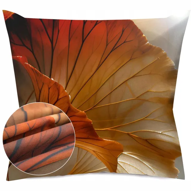 Darymex Katoenen Kussensloop 40x40cm - Digitale Print Bloemen Oranje