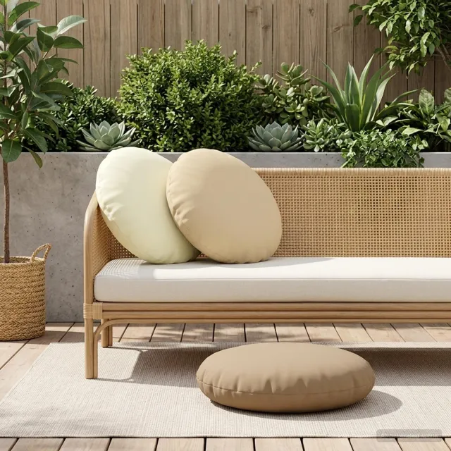 vidaXL Kussensloop 2 st HEERLEN Beige Dia. 50 cm Polyester, foto 2