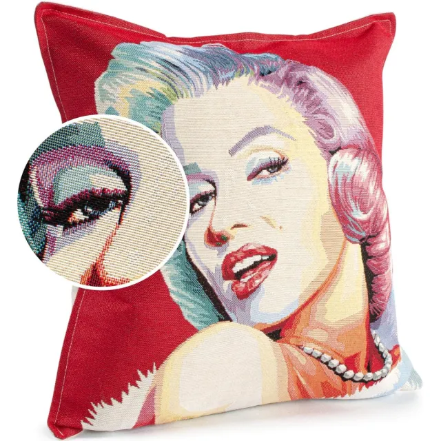 Ibenzoa Decoratieve kussenhoes met gobelin motief voor een stijlvolle woonomgeving rood
