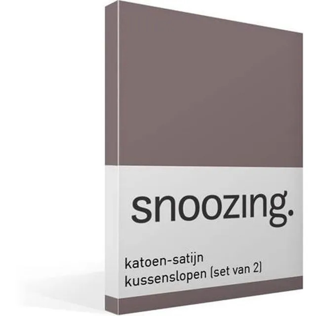 Snoozing Katoen-satijn - Kussenslopen - Set van 2 - 60x70 cm - Taupe