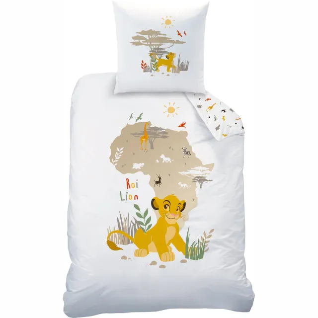 Disney The Lion King Dekbedovertrek Brousse - Eenpersoons - 140 x 200 cm - Katoen Wit