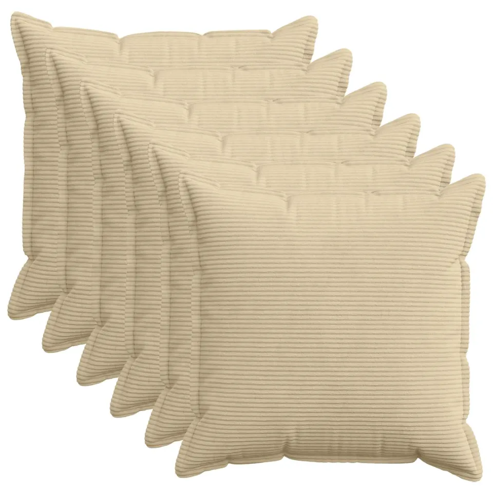 vidaXL Kussensloop 6 st HOUTEN Grijs groen 60 x 60 cm corduroy, foto 3