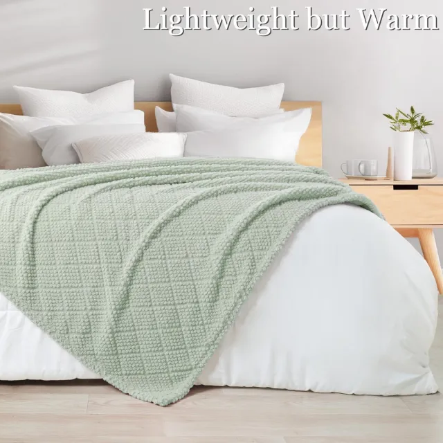 Unyqoos Luxueuze Zachte Knuffeldeken met Stijlvolle Jacquard voor Comfort en Elegantie, 130 x 150 cm groen