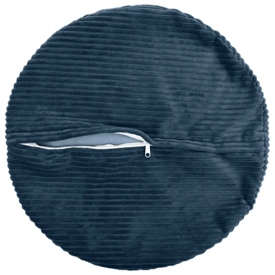vidaXL Kussensloop 2 st HEERLEN Marineblauw Dia. 50 cm corduroy, foto 4