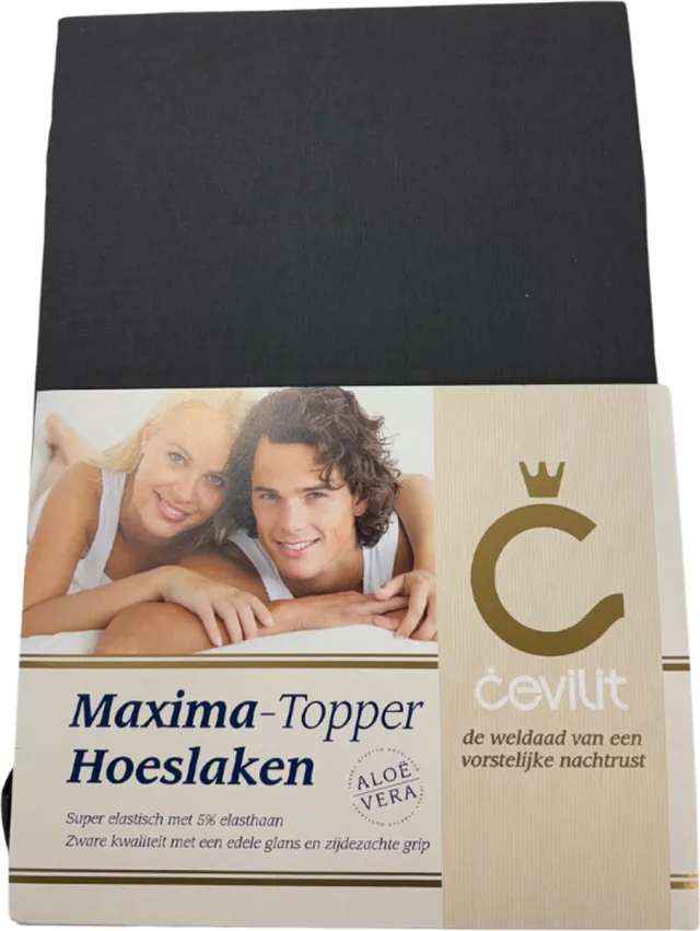 Cevilit Maxima Hoeslaken Grijs – Voor toppers – Maat 120 t/m 140 x 220 – Aloë vera – Jersey Stretch – Extra Zwaar – Hoekhoogte ca 20cm - Zijdezachte grip – anti pilling - Strijkvrij - NR 526