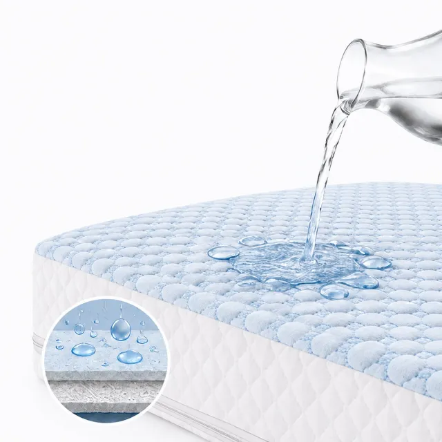 Slaaptextiel Cool Comfort Waterdichte Matrasbeschermer met Rits - 100% Waterdicht & Dubbel Geweven-1-persoons (90x200 cm) Wit