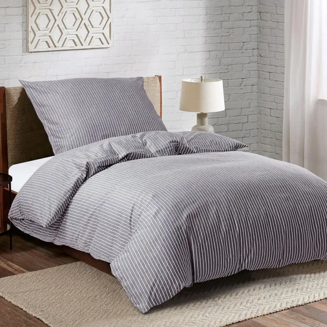 San Marque Voordeelset van 2 satijnen kussenslopen 50 x 70 cm wit zacht vergelijkbaar met zijden hoes voor sierkussen 50 x 70 premium hoofdhoes voor sierkussen 50 x 70 cm kussenslopen voor haar en huid met 2 Grijze krijtstrepen