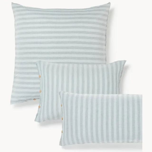 Westwing Collection Mousseline kussenhoes Saige lichtblauw