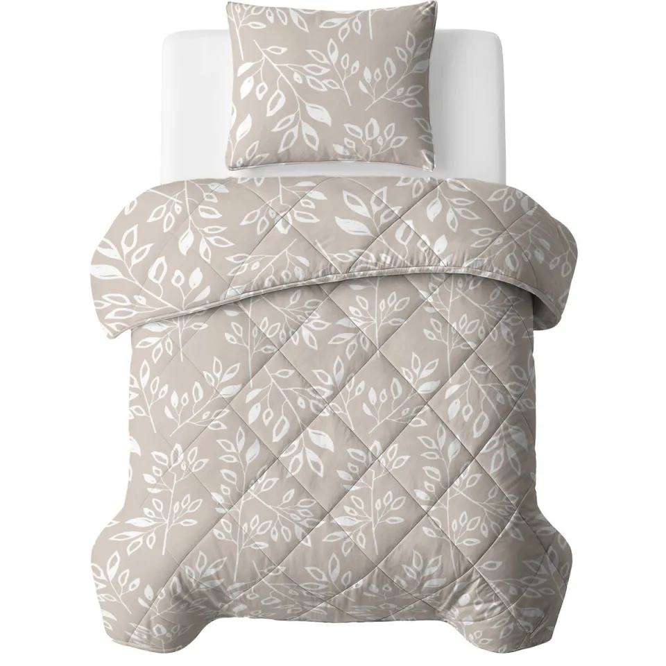 Sleeptime dekbed zonder overtrek met kussensloop Lazy taupe/zand, foto 3