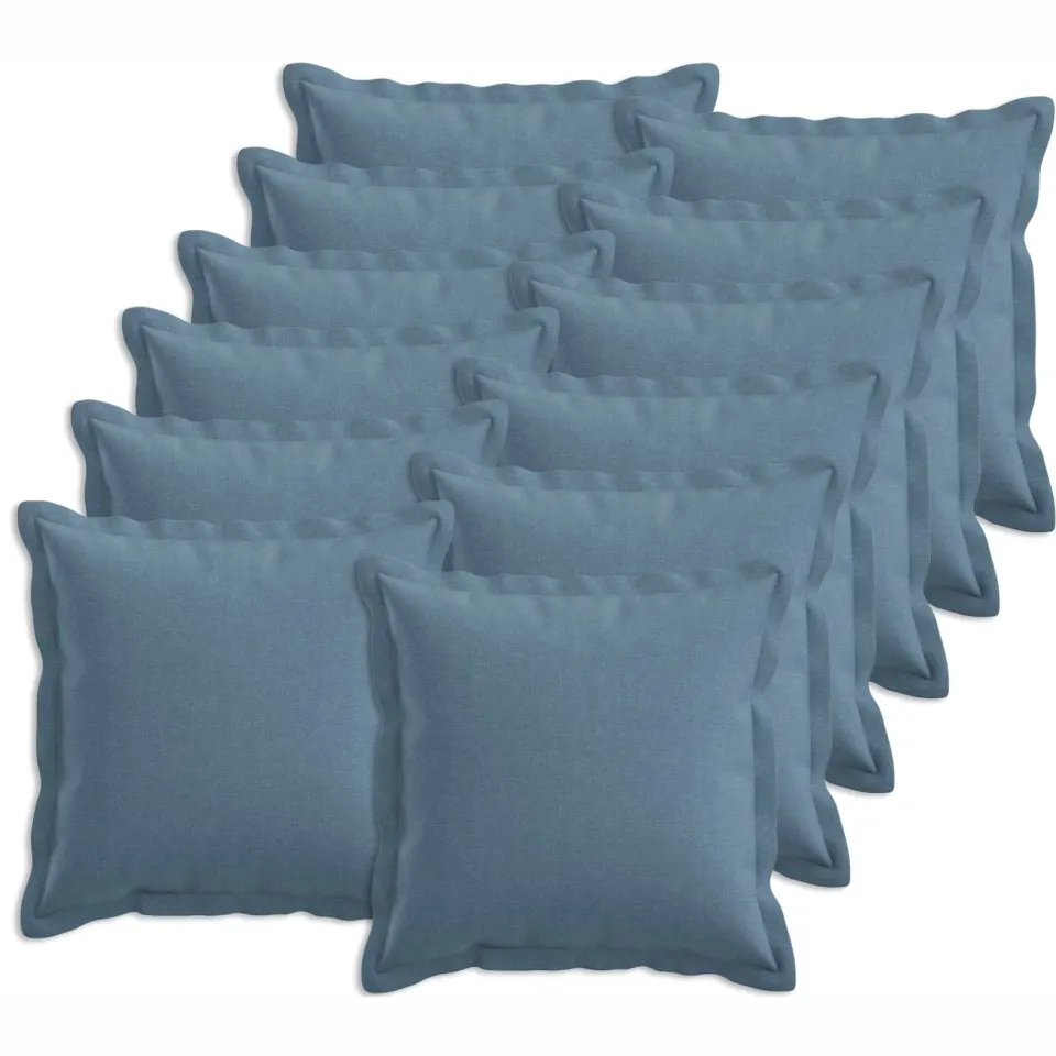 vidaXL Kussensloop 12 st HOUTEN Jeans Blauw 50 x 50 cm Faux Linnen, foto 3