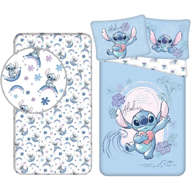 Lilo & Stitch Dekbedset - Dekbedovertrek - Hoeslaken - Kussensloop - Blauw