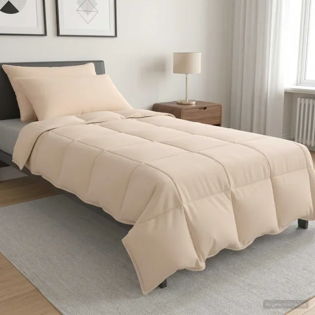 vidaXL Dekbedset 3 st 135 x 220 cm Alle seizoenen 250 g/m² dekbed Beige